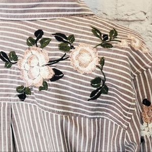 3/$30 EXPRESS Embroidered Striped Button Down